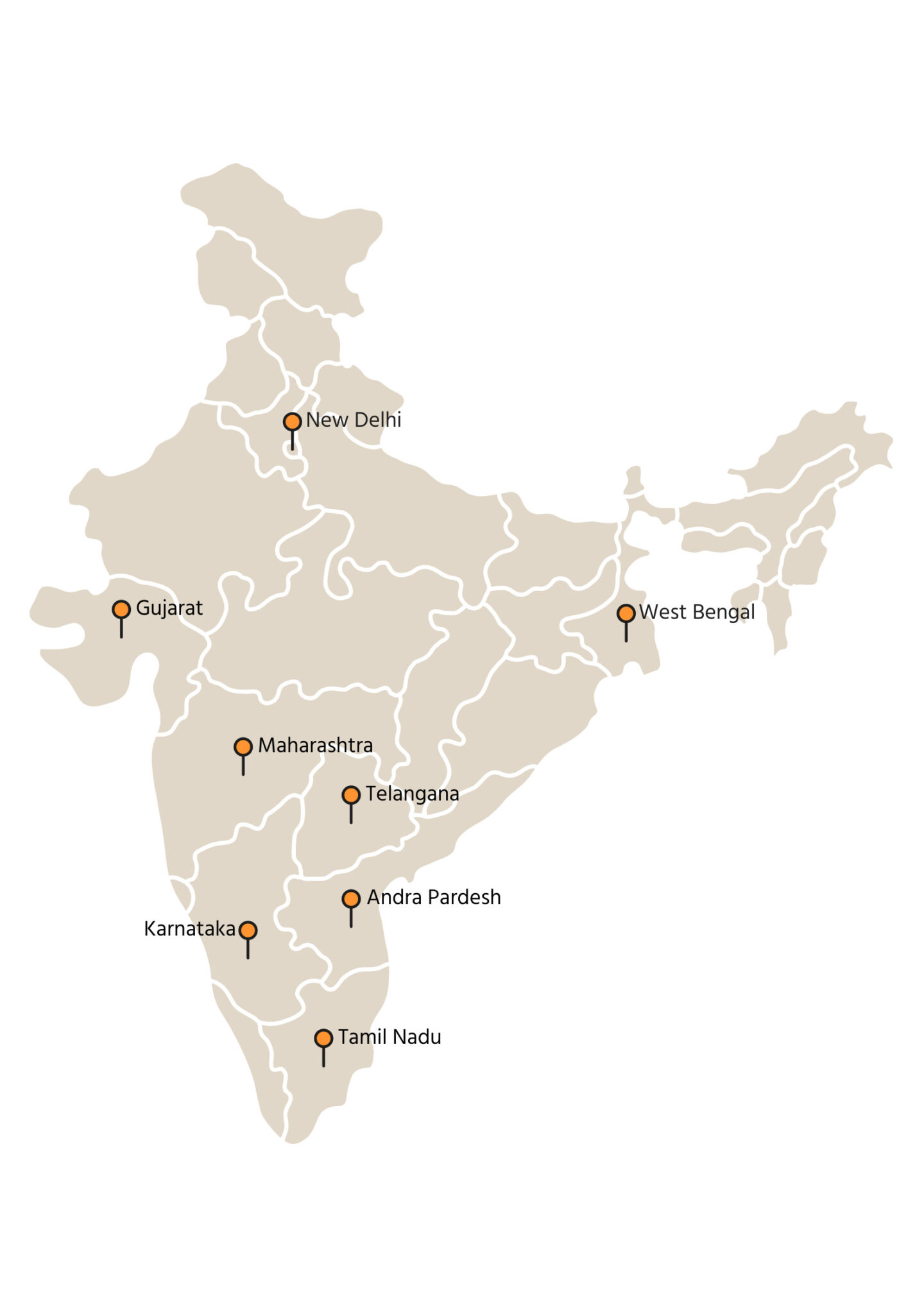 Kaart Chemische industrie India